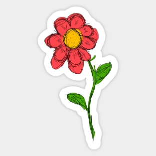 Red Flower Sticker